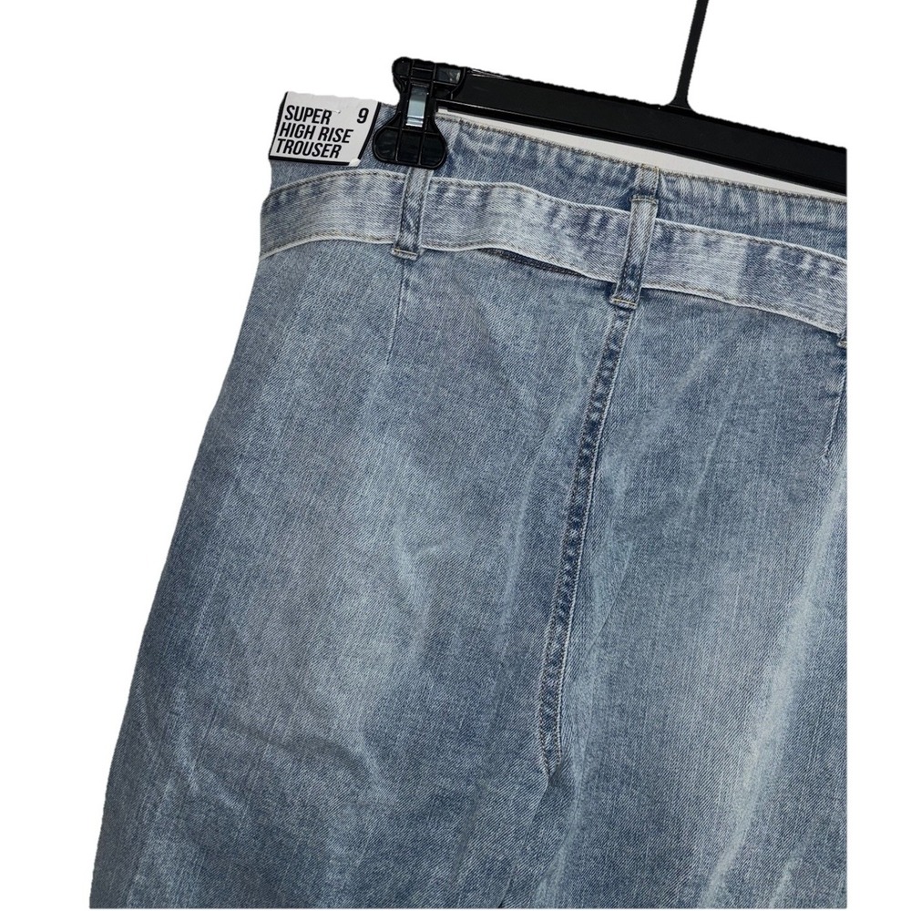 NWT Almost Famous Size 9 Super High Rise Paperbag Trouser Jeans Distressed Belt - Picture 11 of 15